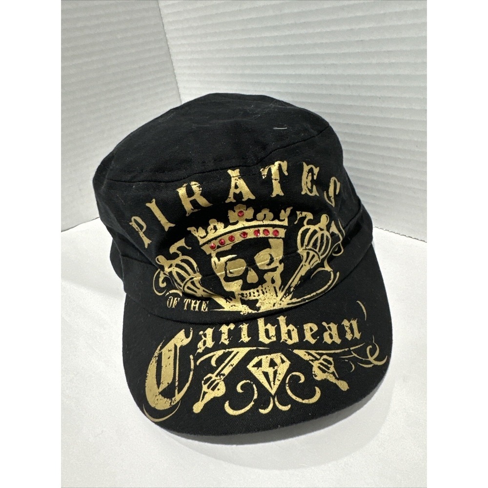 Disney Parks‎ Pirates Caribbean Cadet Hat Cap Black Adjustable Strapback